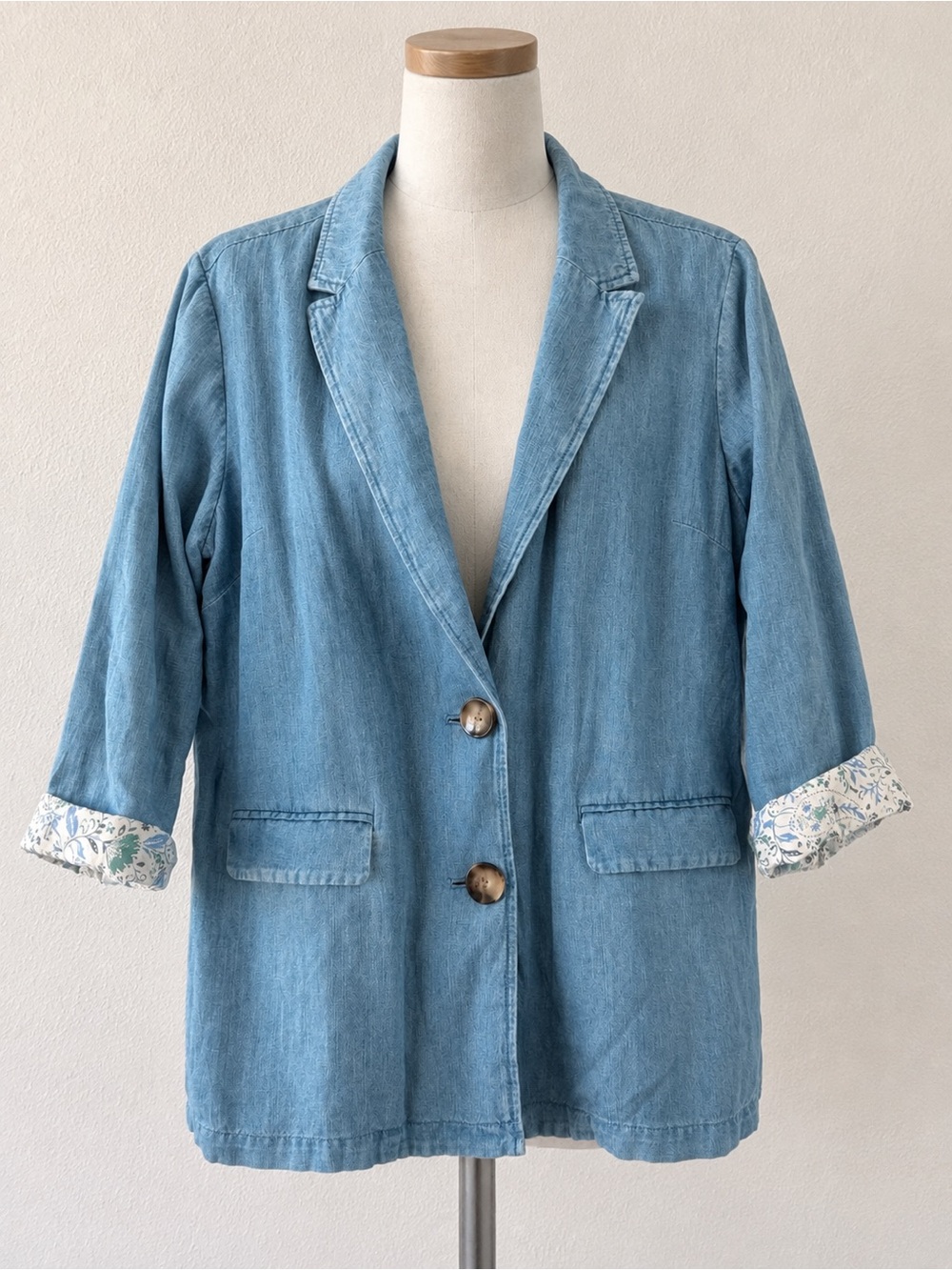 J. Jill Light Blue Denim Blazer Jacket